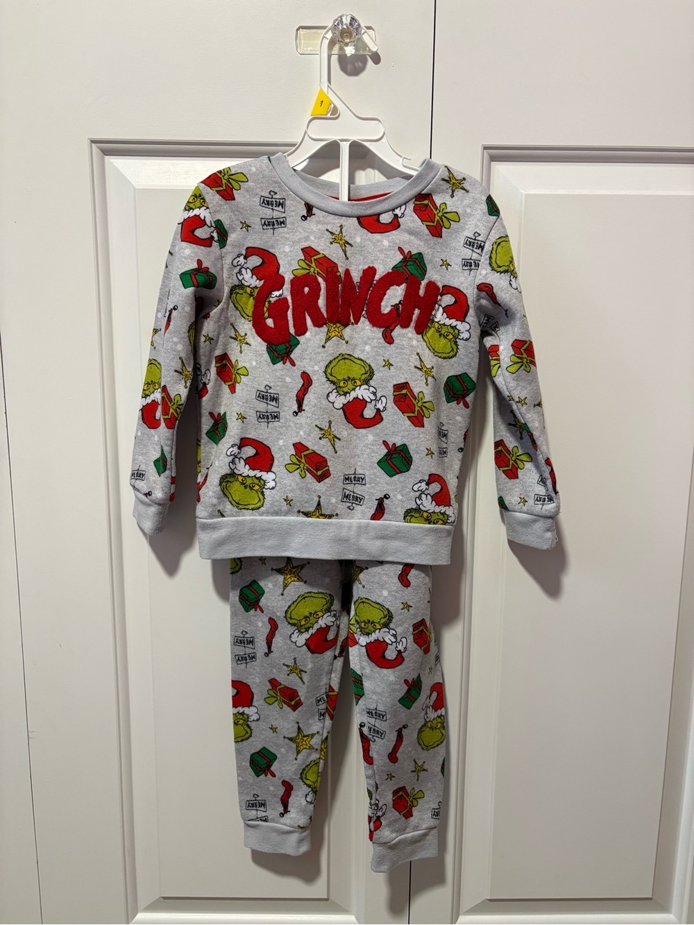 Dr. Seuss The Grinch Kids' Gray, Red, Green Track Suit